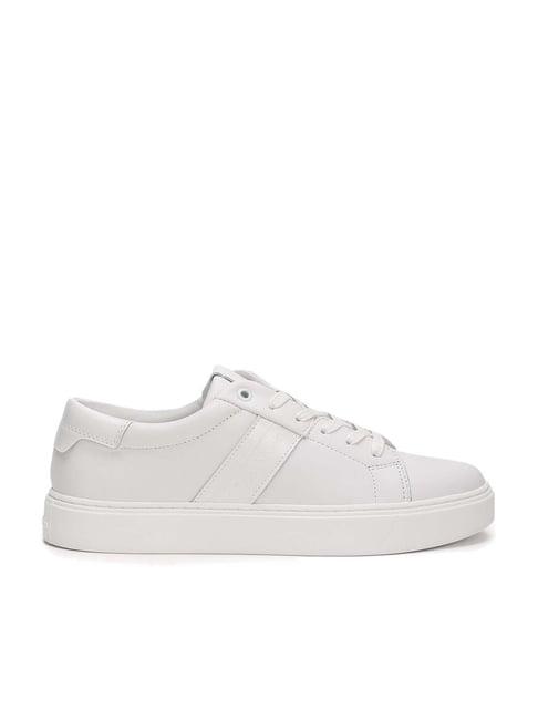 calvin klein jeans men's triple white casual sneakers