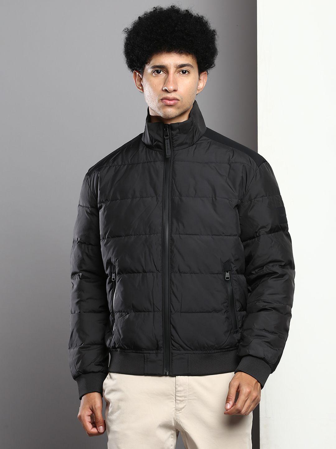 calvin klein jeans men black solid quilted puffer jacket