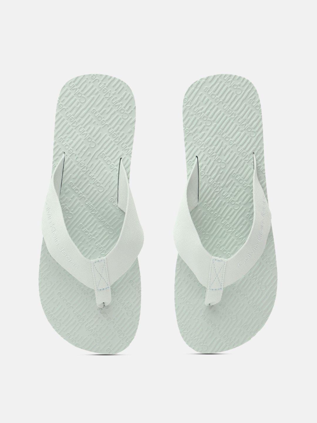 calvin klein jeans men brand logo print thong flip-flops