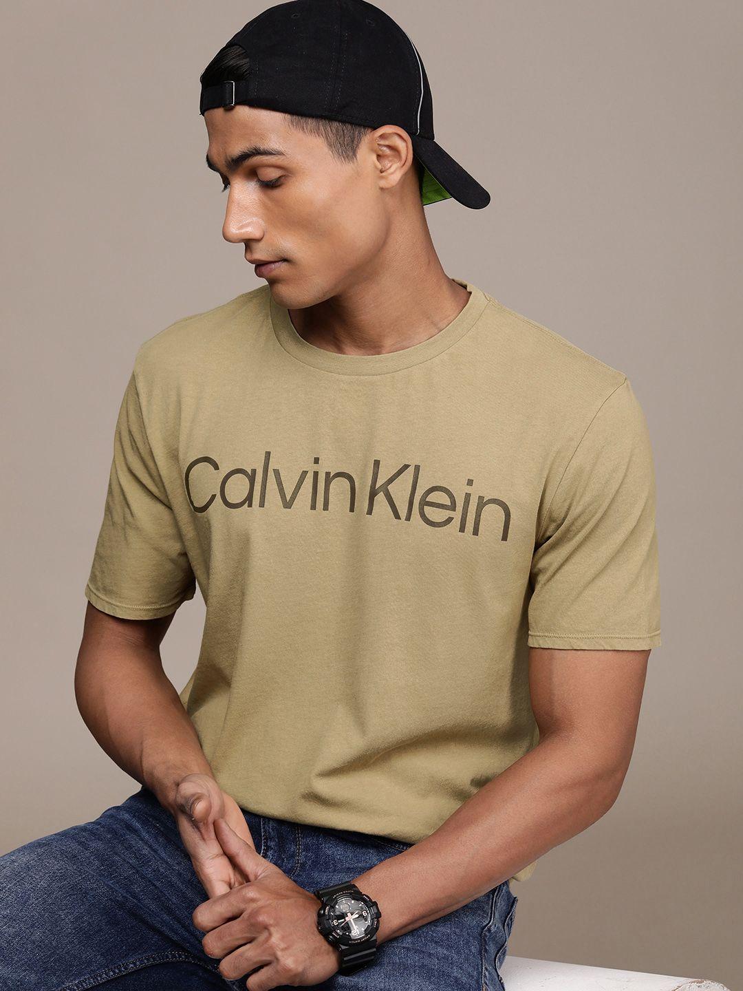 calvin klein jeans men brand logo printed pure cotton t-shirt