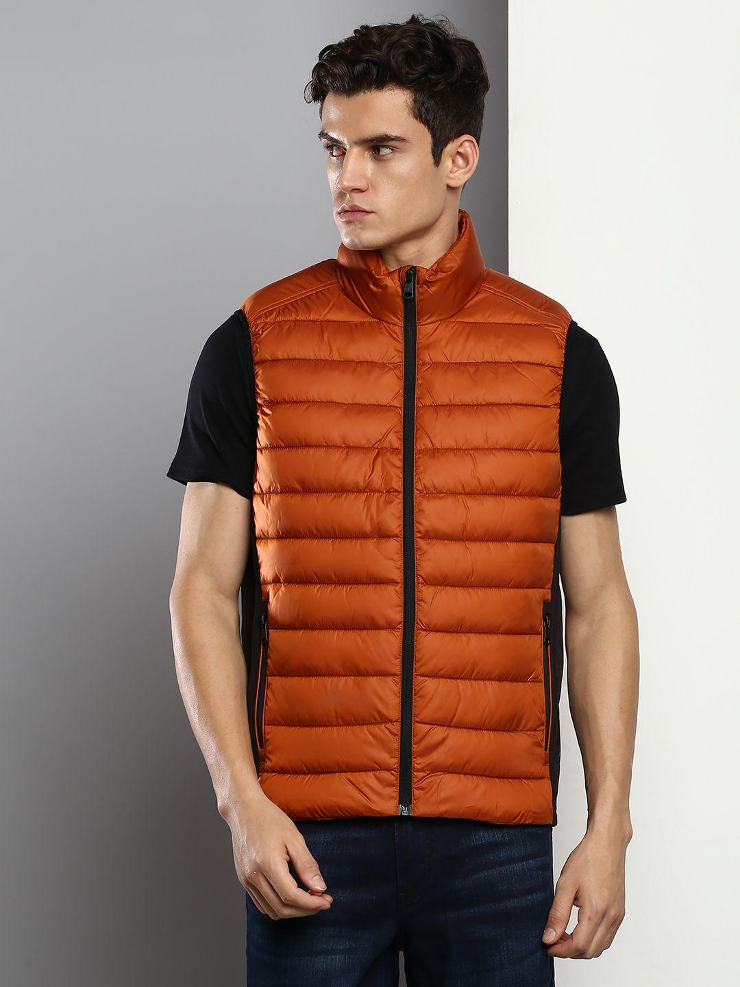 calvin klein jeans men brown solid puffer jacket