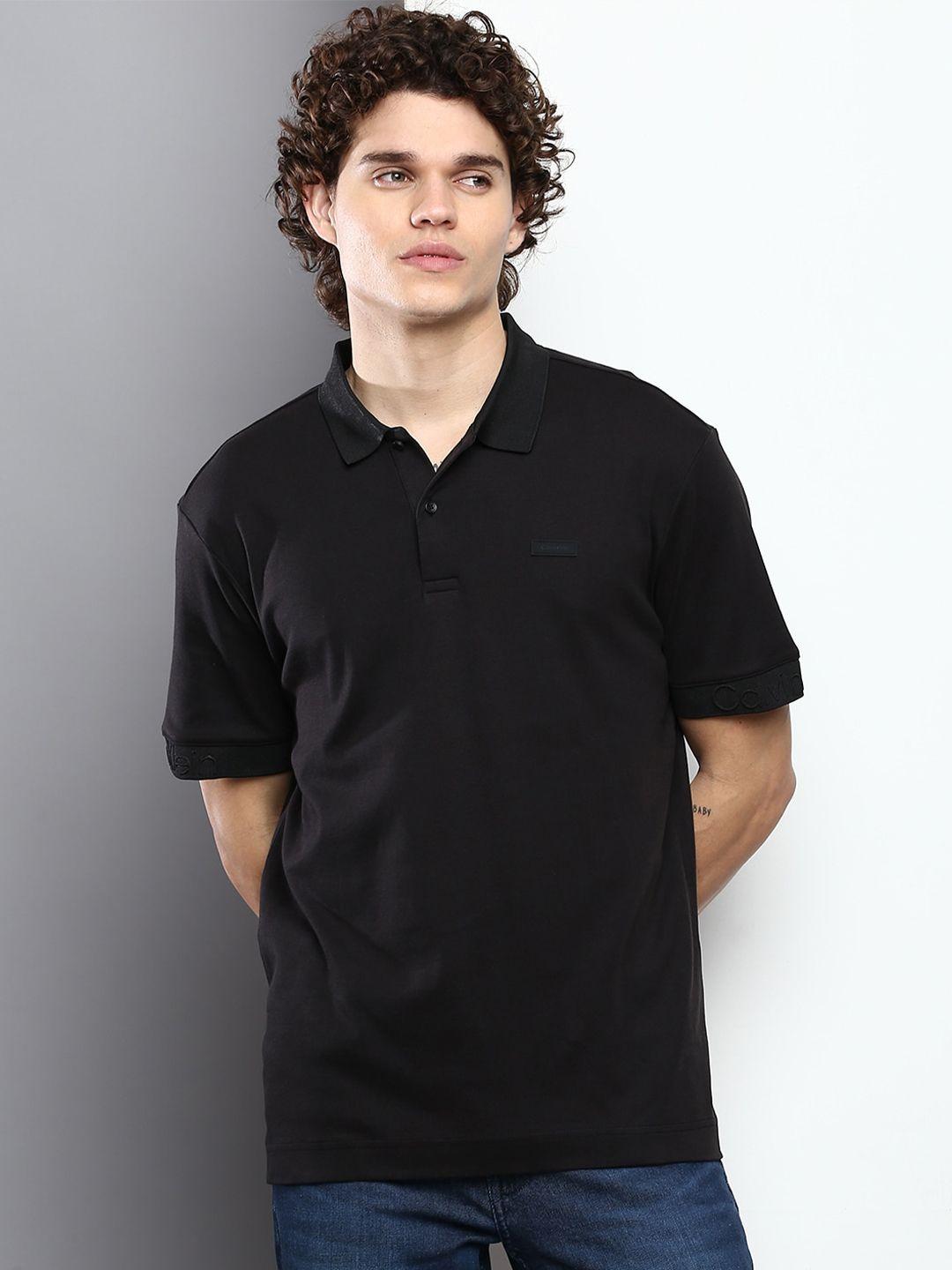 calvin klein jeans men polo collar organic cotton t-shirt