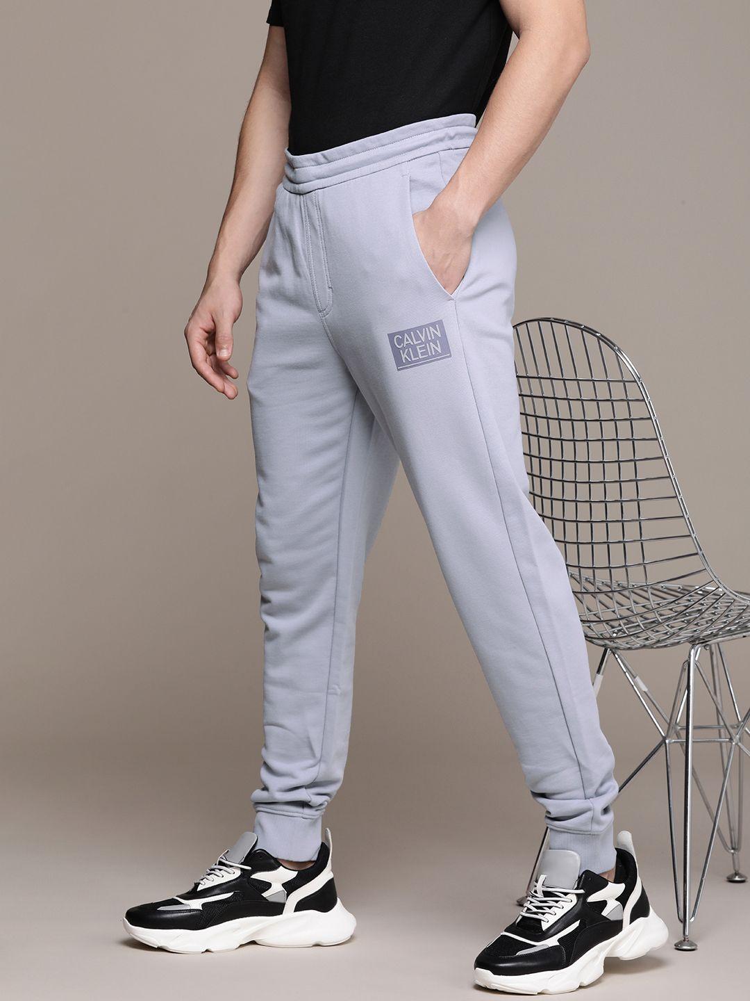 calvin klein jeans men solid pure cotton joggers