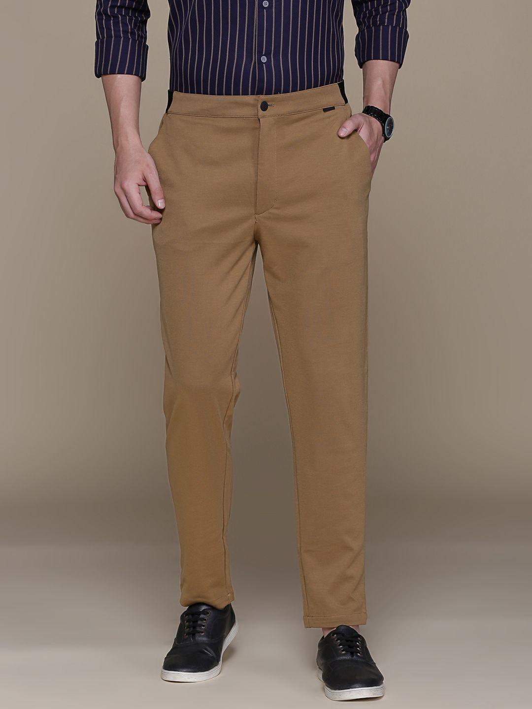 calvin klein jeans men tan tapered fit trousers