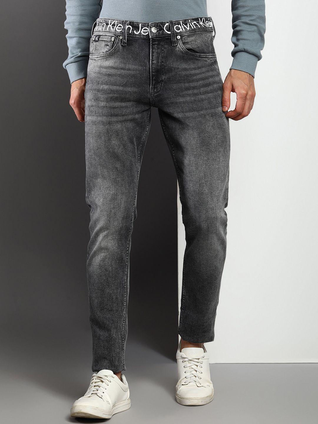 calvin klein jeans men tapered fit heavy fade cotton jeans