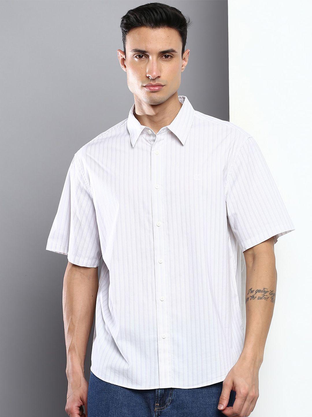 calvin klein jeans men vertical striped casual cotton shirt