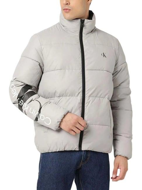 calvin klein jeans mercury grey regular fit puffer jacket