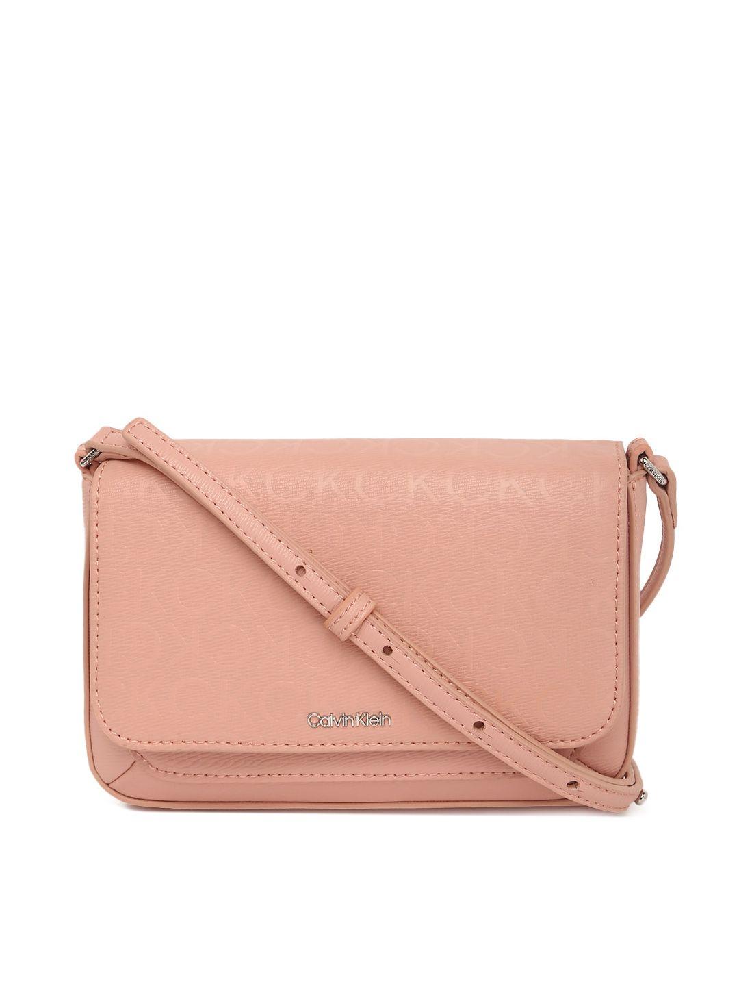 calvin klein jeans pink structured sling bag