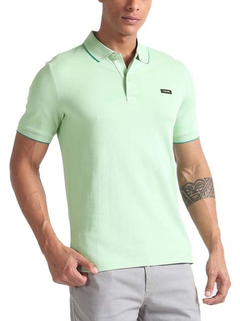 calvin klein jeans quiet green slim fit polo t-shirt