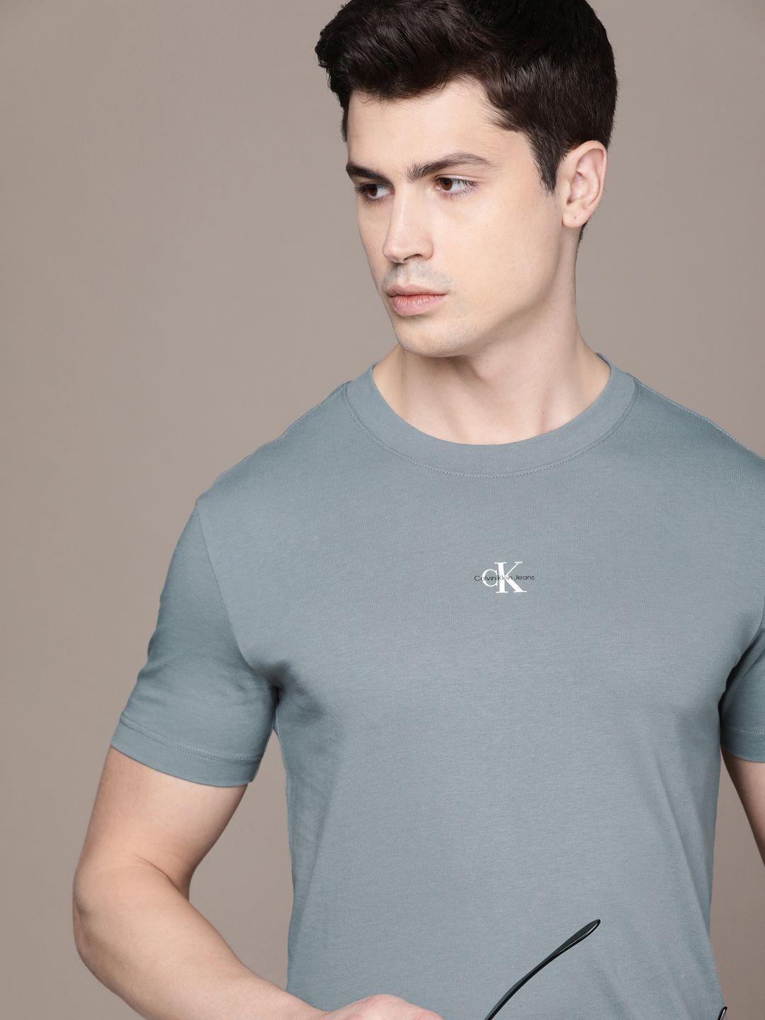 calvin klein jeans round neck brand logo pure cotton t-shirt