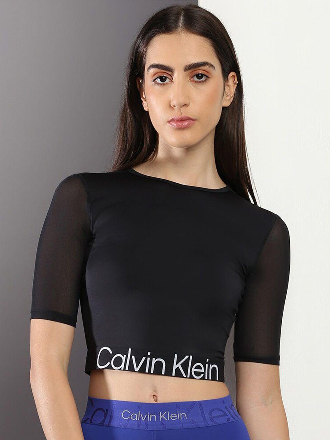 calvin klein jeans round neck crop top