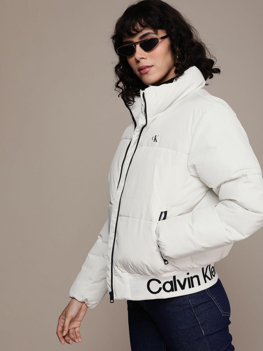 calvin klein jeans solid long sleeves puffer jacket