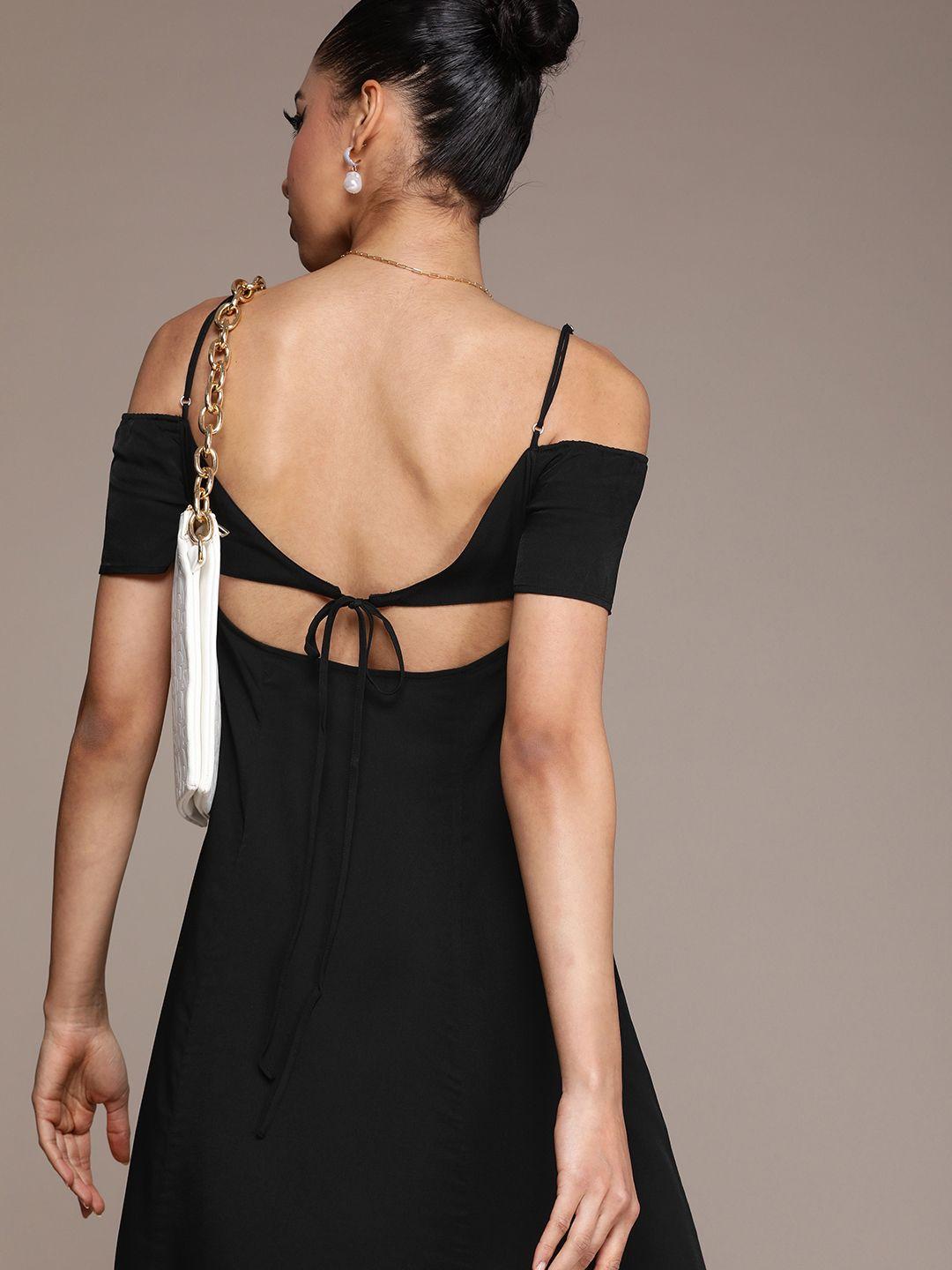 calvin klein jeans tie-up off-shoulder a-line dress