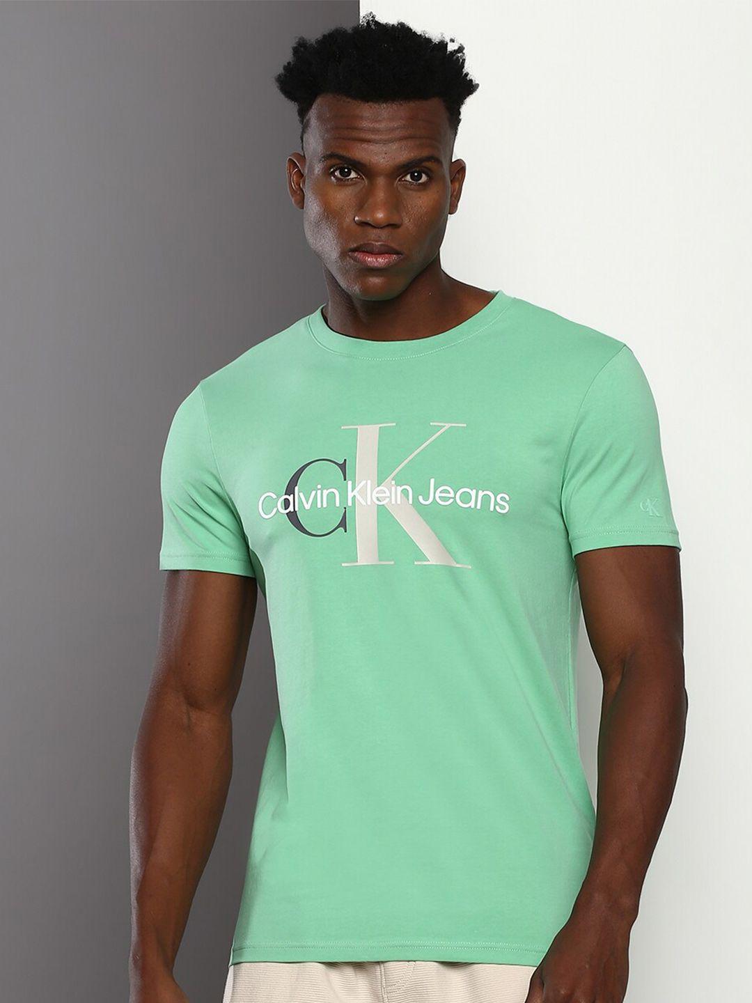 calvin klein jeans typography printed slim fit casual t-shirt
