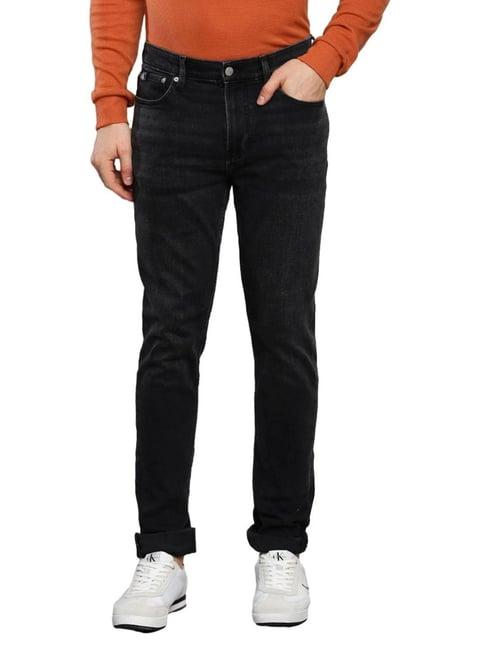 calvin klein jeans washed black slim fit jeans