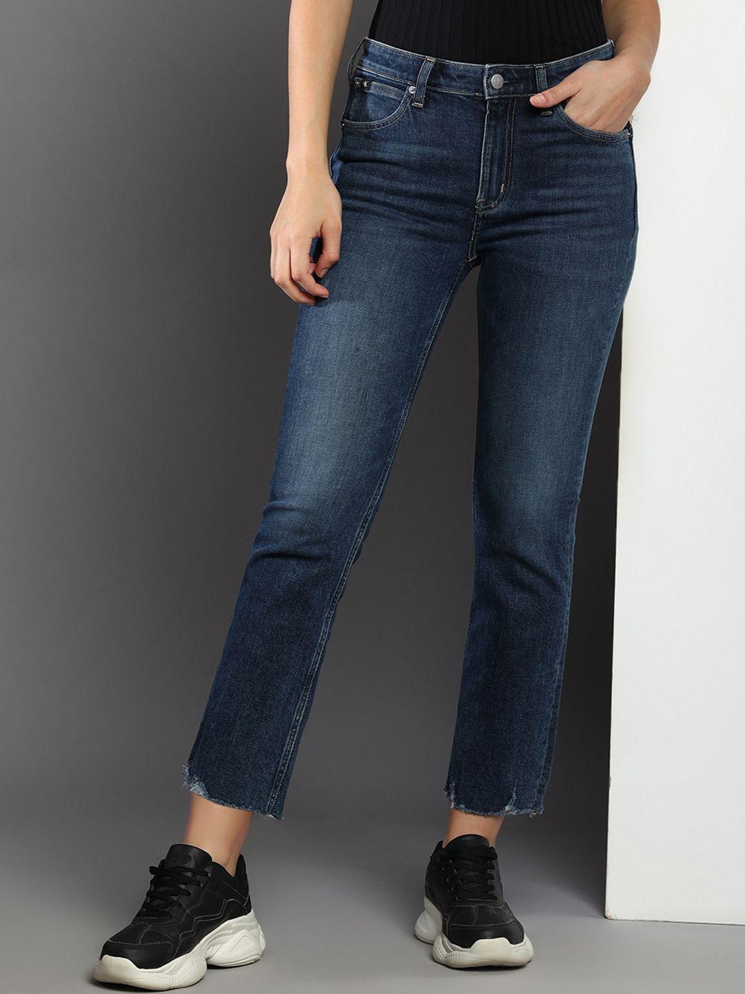 calvin klein jeans women slim fit high-rise light fade jeans