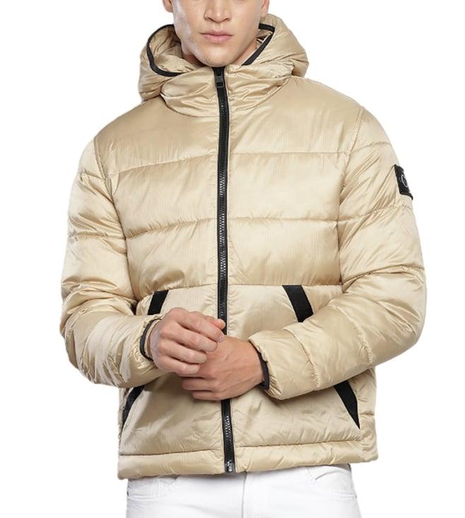 calvin klein kids beige regular fit puffer jacket