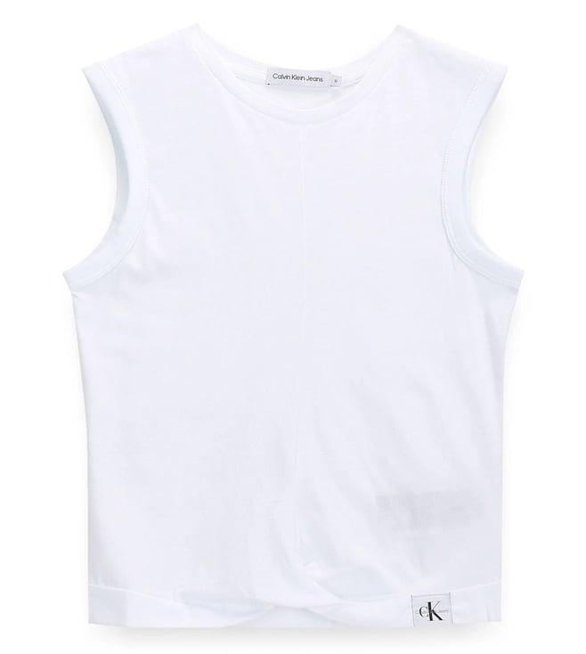 calvin klein kids bright white cotton regular fit fit top