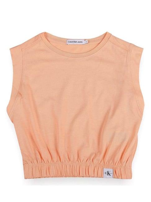 calvin klein kids orange cotton regular fit top