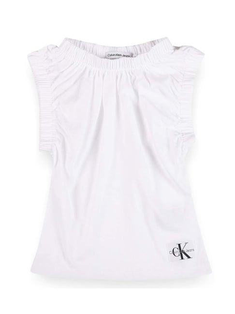 calvin klein kids white cotton regular fit top