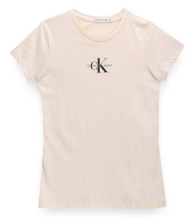 calvin klein kids whitecap gray cotton logo top