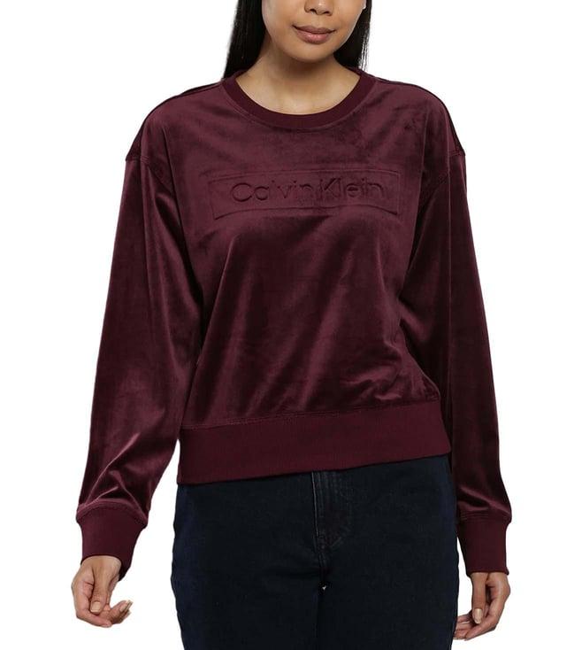 calvin klein maroon regular fit sweatshirt