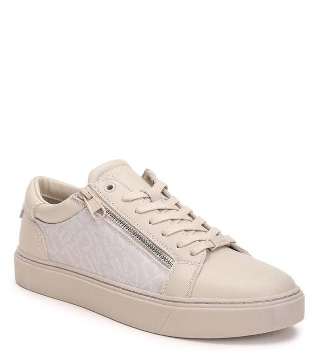 calvin klein men's beige sneakers