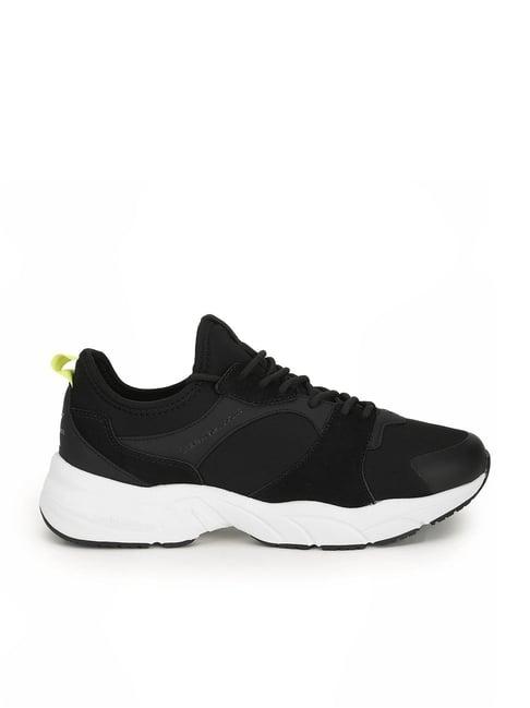 calvin klein men's black & safety yellow sneakers