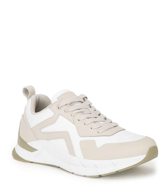 calvin klein men's feather grey & white sneakers