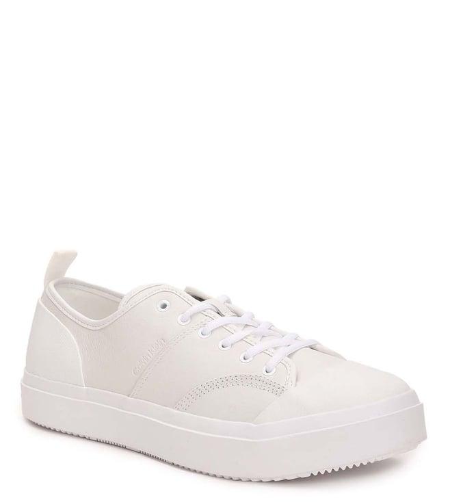 calvin klein men's white sneakers