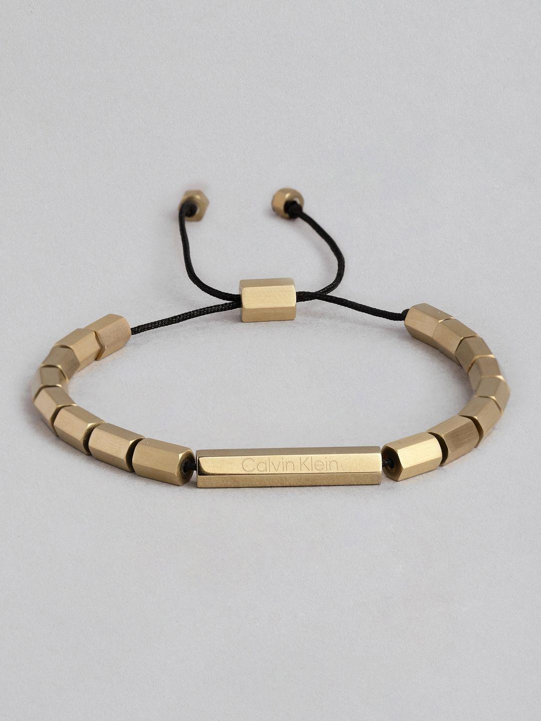 calvin klein men latch stainless steel charm bracelet