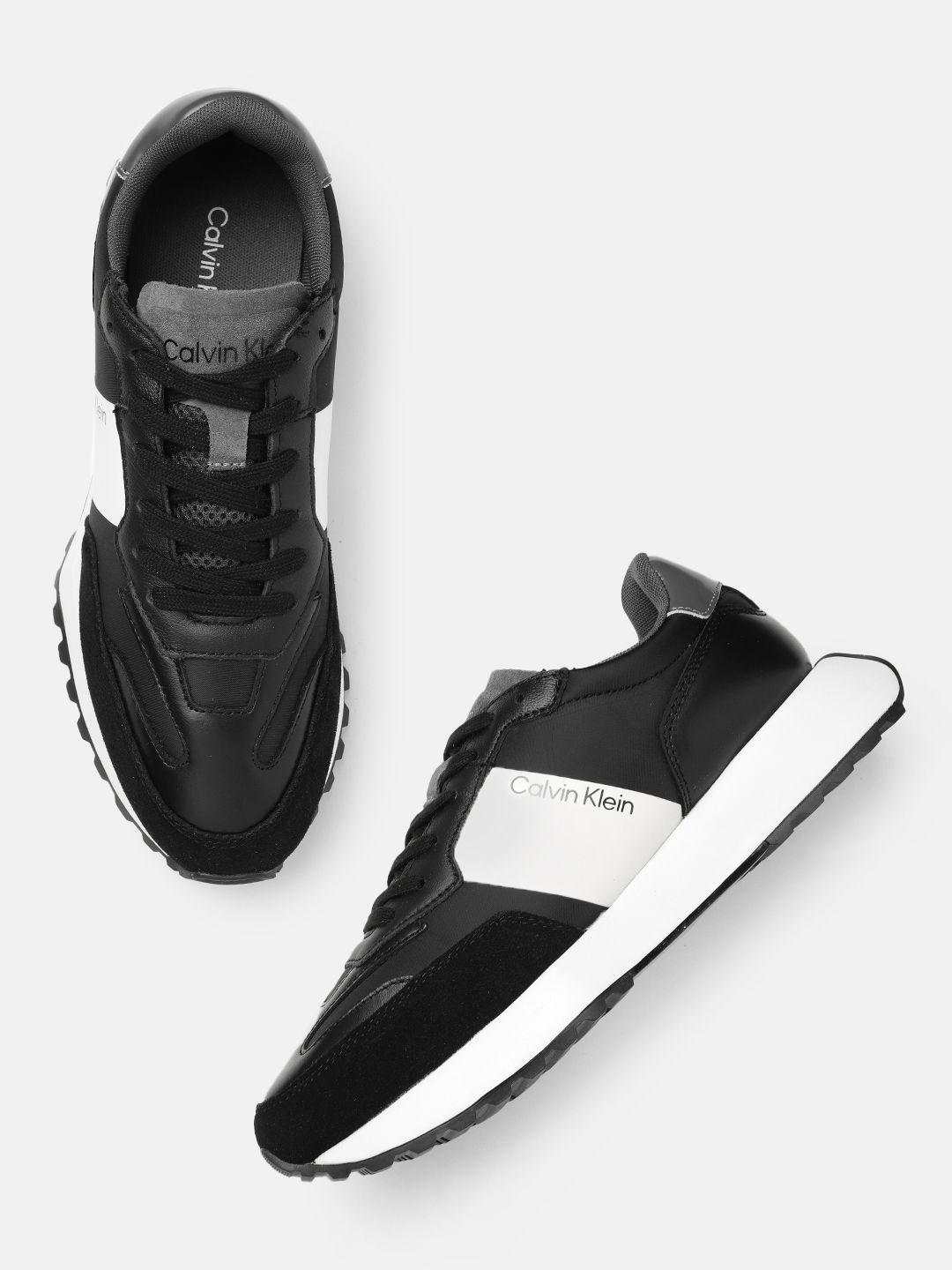 calvin klein men leather sneakers