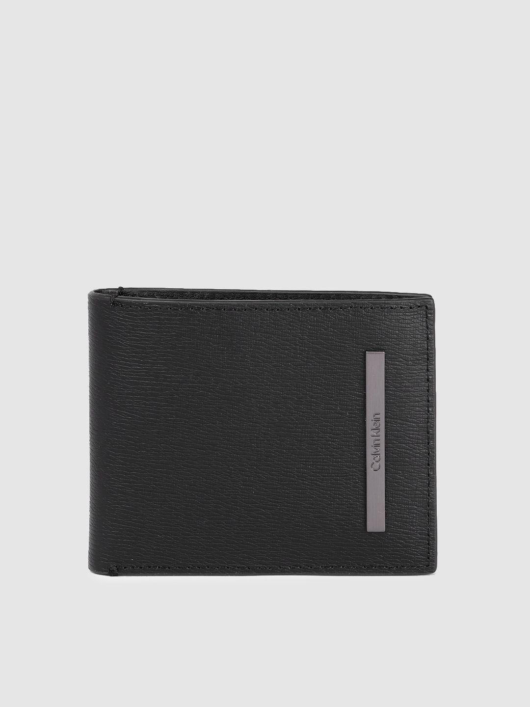 calvin klein men leather two fold wallet