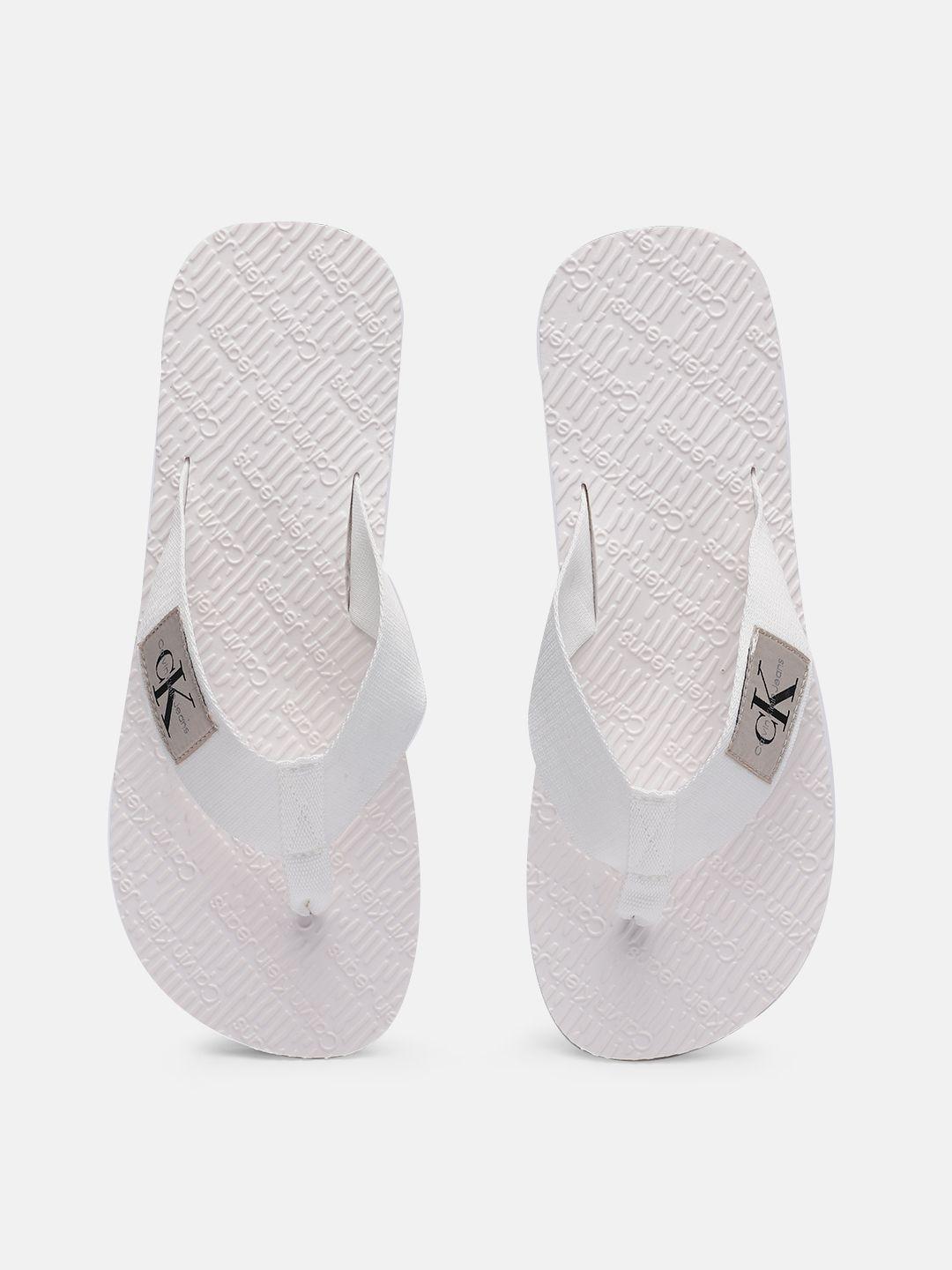 calvin klein men printed thong flip-flops