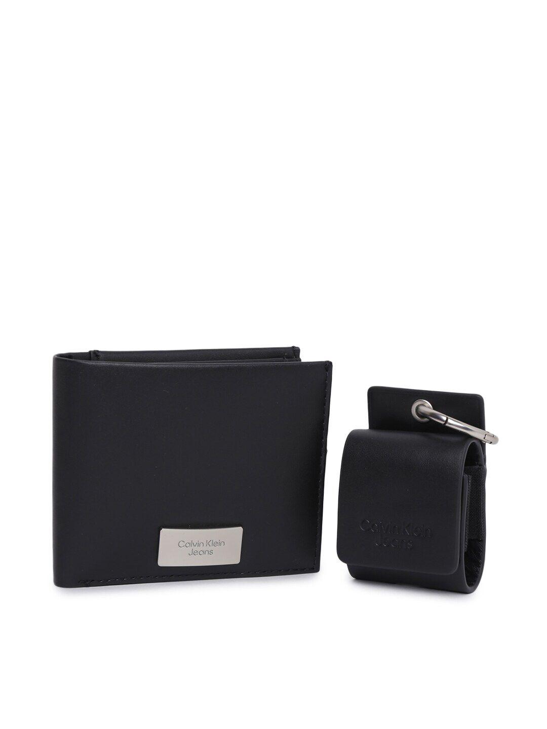 calvin klein men set of 2 leather two fold wallets