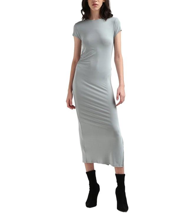 calvin klein modal solid grey midi dress