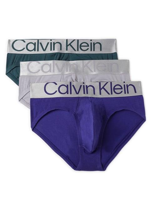 calvin klein multicolor logo regular fit briefs - pack of 3