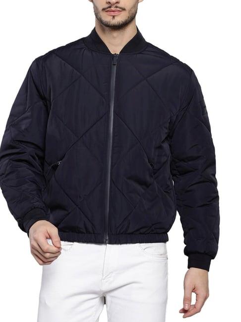 calvin klein navy blue regular fit quilted quilted jacket