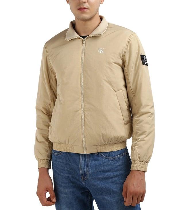 calvin klein nylon solid pale khaki jacket