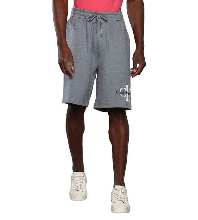 calvin klein overcast grey solid regular fit shorts