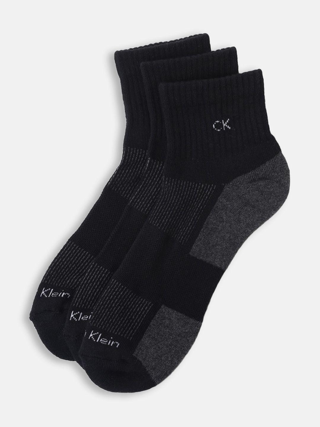 calvin klein pack of 3 patterned ankle length socks