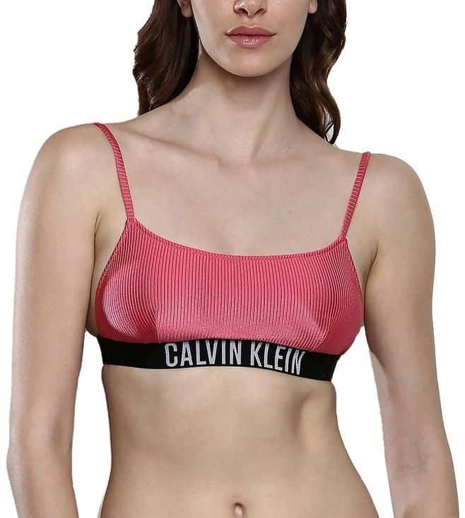calvin klein pink flash womens solid swimwear