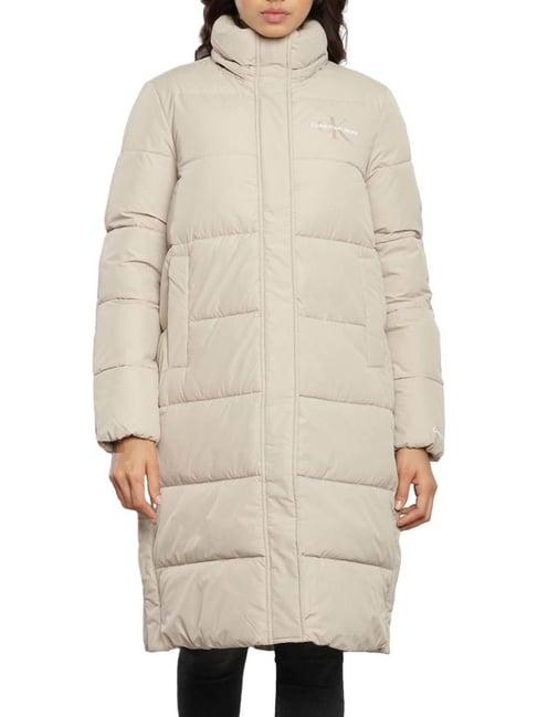 calvin klein plaza taupe quilted regular fit puffer jacket