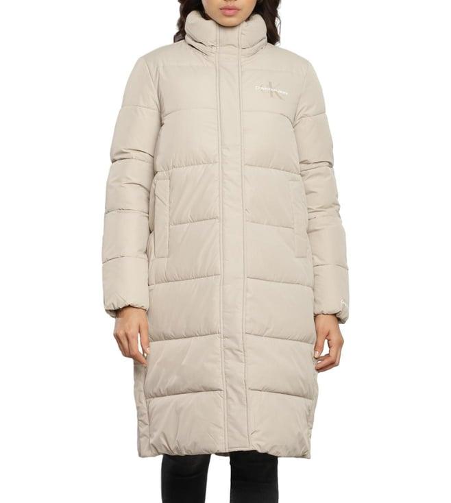 calvin klein plaza taupe quilted regular fit puffer jacket