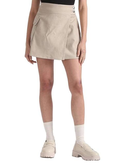 calvin klein plaza taupe regular fit skirt