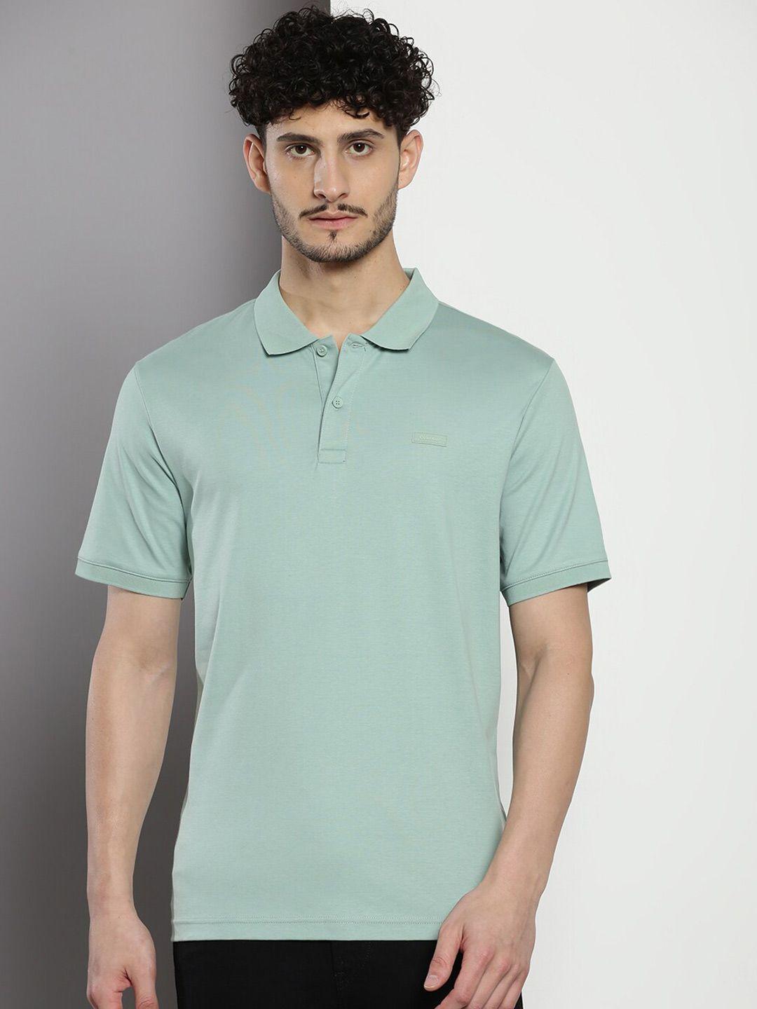 calvin klein polo collar slim fit pure cotton t-shirt