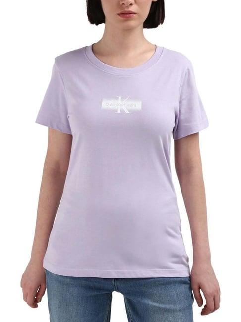 calvin klein purple cotton t-shirt