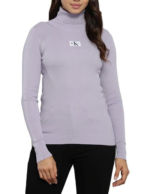 calvin klein purple self slim fit sweater