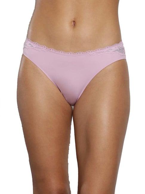 calvin klein purple solid regular fit bikini bottoms