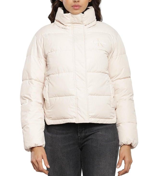 calvin klein putty beige quilted regular fit puffer jacket